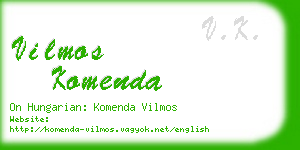 vilmos komenda business card